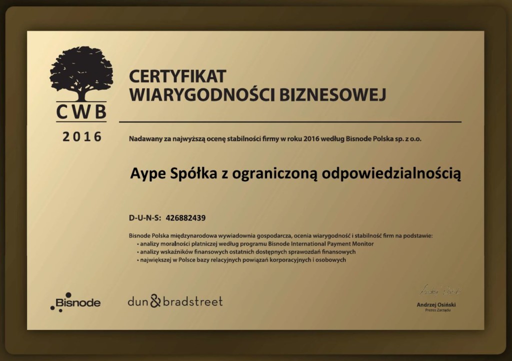 Certyfikat CWB
